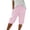Pink 1, variant on Knee Length Shorts Women with Pockets Striped Print Culottes Summer Capri Pants for Ladies Loose Casual Drawstring Capri Pants Lightweight and Breathable Elastic Waistband