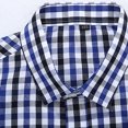 thumbnail image 5 of Vunhao Mens Button Up Shirts, Casual Plaid Short Sleeve Cotton with Pockets Summer Tees on Sale Blue XL, 5 of 9