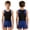 Navy Blue, variant on iiniim Boys Gymnastics Leotard Sleeveless Training UnitardĀ Jumpsuit with Shorts Sets 6-16 Navy Blue&Black 6