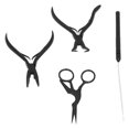 thumbnail image 1 of Microlinks Hair Extensions Kit, Wire Loop Beading Hook Needle Hair Extension Tools 5pcs Hair Extension Pliers with Storage Bag Small Scissors for Salon Black,Gold,Multicolor, 1 of 7