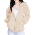 thumbnail image 2 of Futezty Women's Drawstring Zip Up Cute Hoodies Fall Jacket Oversized Casual Sweatshirts with Pocket, 2 of 4
