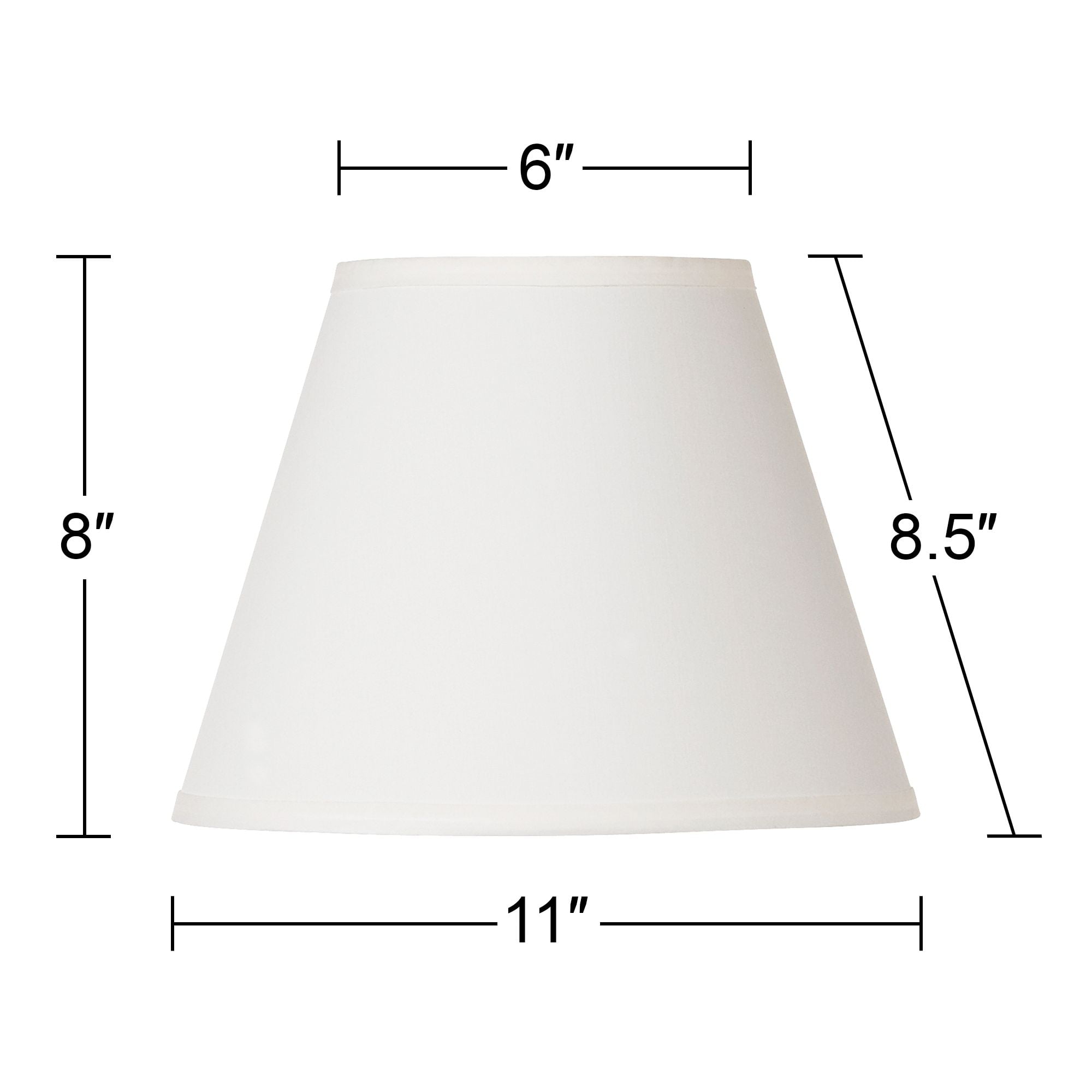 Springcrest Set of 2 Empire Lamp Shades Off-White Small 6" Top x 11" Bottom x 8.5 Slant Spider Replacement Harp and Finial Fitting