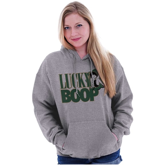 Saint Paddys Lucky Betty Boop Cartoon Hoodie Sweatshirt Women Brisco Brands S