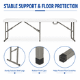 thumbnail image 6 of Alvantor 6 ft Portable Folding Bench, HDPE Plastic Indoor Outdoor Seat with Steel Frame, White, 1 Pack, 6 of 9