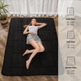 thumbnail image 2 of Futon Mattress, Padded Japanese Floor Mattress Quilted Bed Mattress Topper, Extra Thick Folding Sleeping Pad, Black, Twin, 2 of 11