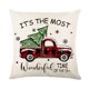 thumbnail image 3 of Funda de almohada navideña de lino, funda de almohada de muñeco de nieve y alce, decoración navideña 2024 para el hogar, funda de cojín de sofá y coche de Año Nuevo, 45 x 45 cm, 3 of 5