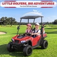 thumbnail image 5 of Wisairt 24V Kids Golf Cart, 4WD 2-Seater Electric Power Car Wheel for Big Kids, 4×200W Motors, Ages 3-8, Remote Control, Detachable Awning, Electric Dump Bed & Shovel, Red, 5 of 12