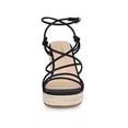 thumbnail image 6 of BLISSFUL STEP Women's Strappy Wedges Heels Espadrille Wedge Sandals Black 7, 6 of 6