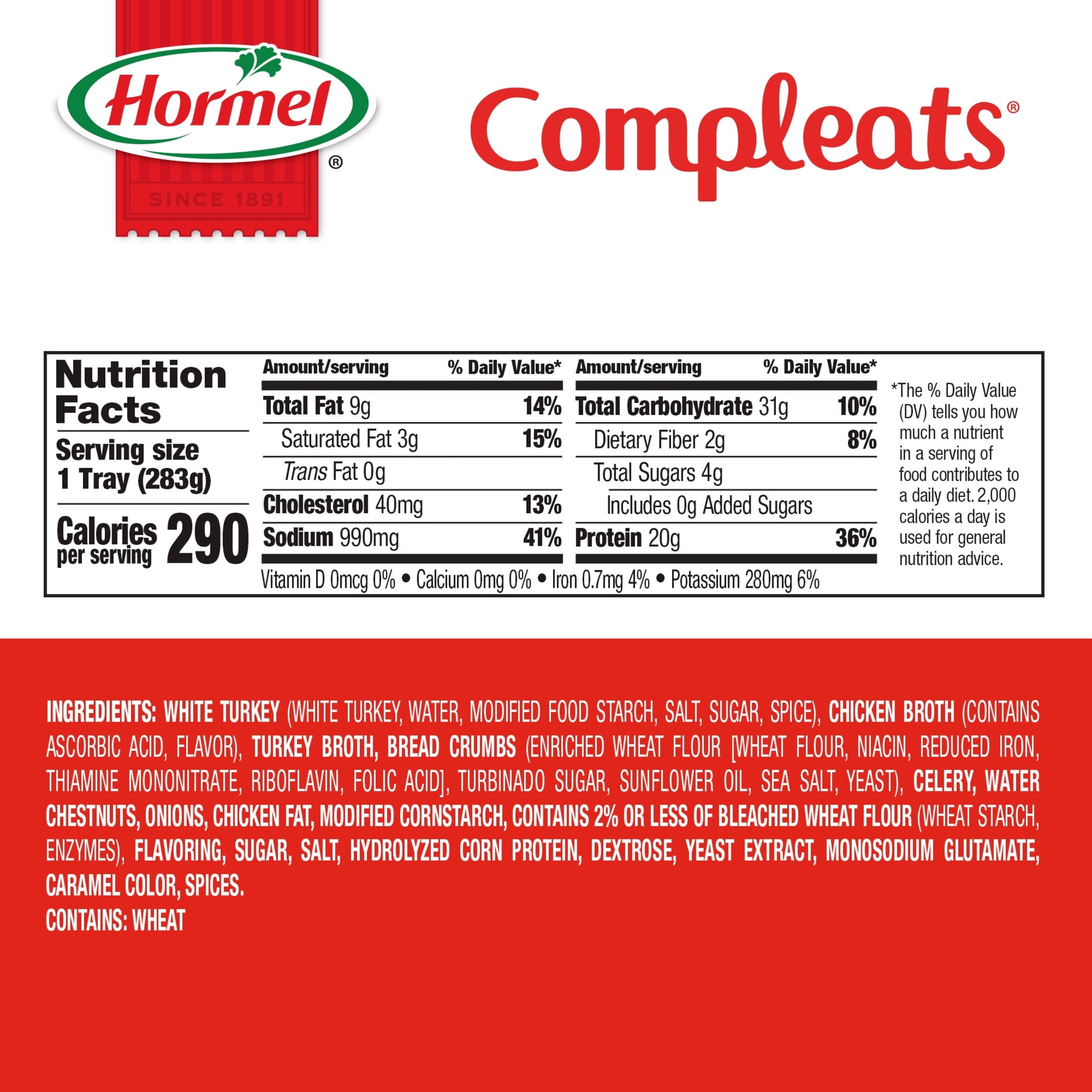 (6 pack) HORMEL COMPLEATS Turkey & Dressing, Shelf Stable, 10 oz Plastic Tray