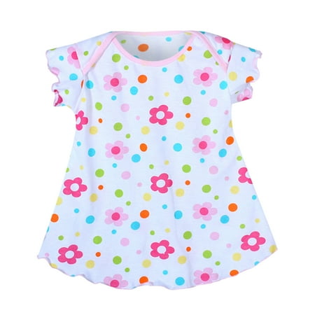 

EHTMSAK Infant Baby Toddler Summer Love Dress for Girl Short Sleeve Dresses Ruffle Sundress White 1Y-3Y L