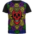 thumbnail image 1 of Halloween Demon Skull Mandala All Over Mens Black Back T Shirt, 1 of 2