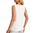 thumbnail image 5 of Delayuji Womens Tank Tops Loose Fit Casual Sleeveless Tops Keyhole Neck Trendy Summer Tops Flowy Clothes Outfits 2025 White L Polyester Spring Tops for Women, 5 of 6