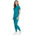 thumbnail image 5 of MLQIDK Womens Scrub Sets Plus Size Nursing Scrubs Stretchy V-Neck Scrub Pants and Tops Medical Scrub Sets Scrub Set Uniformes De Enfermeras De Mujer Sky Blue XL, 5 of 7