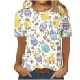 thumbnail image 3 of VBTAPA Short Sleeve Tops for Women 2025 Easter Christian T-shirts Jesus Cross Print Graphic Tees Novelty Holiday Blouse Sales of Today Multicolor XXL, 3 of 6