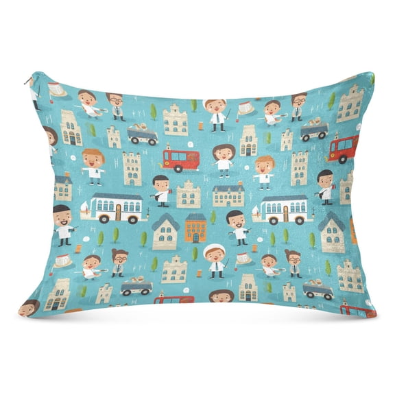 Character House Car Plush Pillow Cases Standard Size Ultra Soft Warm Pillowcases with Zipper 20"x26"