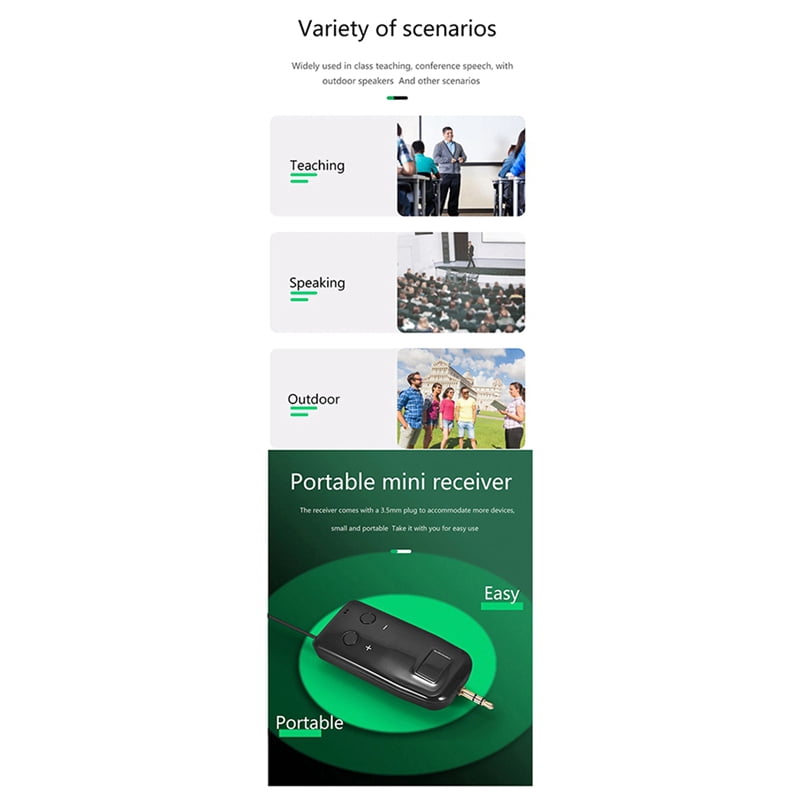2.4G -Mounted Wireless Lavalier Microphone Set Transmitter with Receiver for Amplifier Voice Speaker Teaching Tour