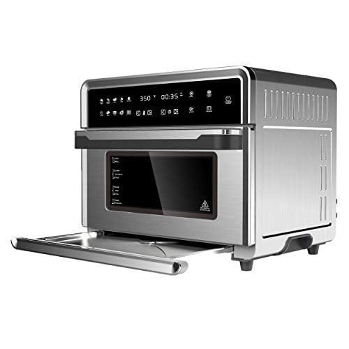Megachef 10 in 1 Electronic Multifunction 360 Degree Hot Air Technology Countertop Oven, Silver Chrome, 25 Liter Capacity