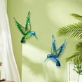 thumbnail image 5 of HONGLAND Metal Hummingbird Wall Art - 15" Bird Decor for Patio Fence (2-Pack in Blue and Green) - Perfect for Adding Charm and Vibrancy to Your Outdoor Space!, 5 of 6