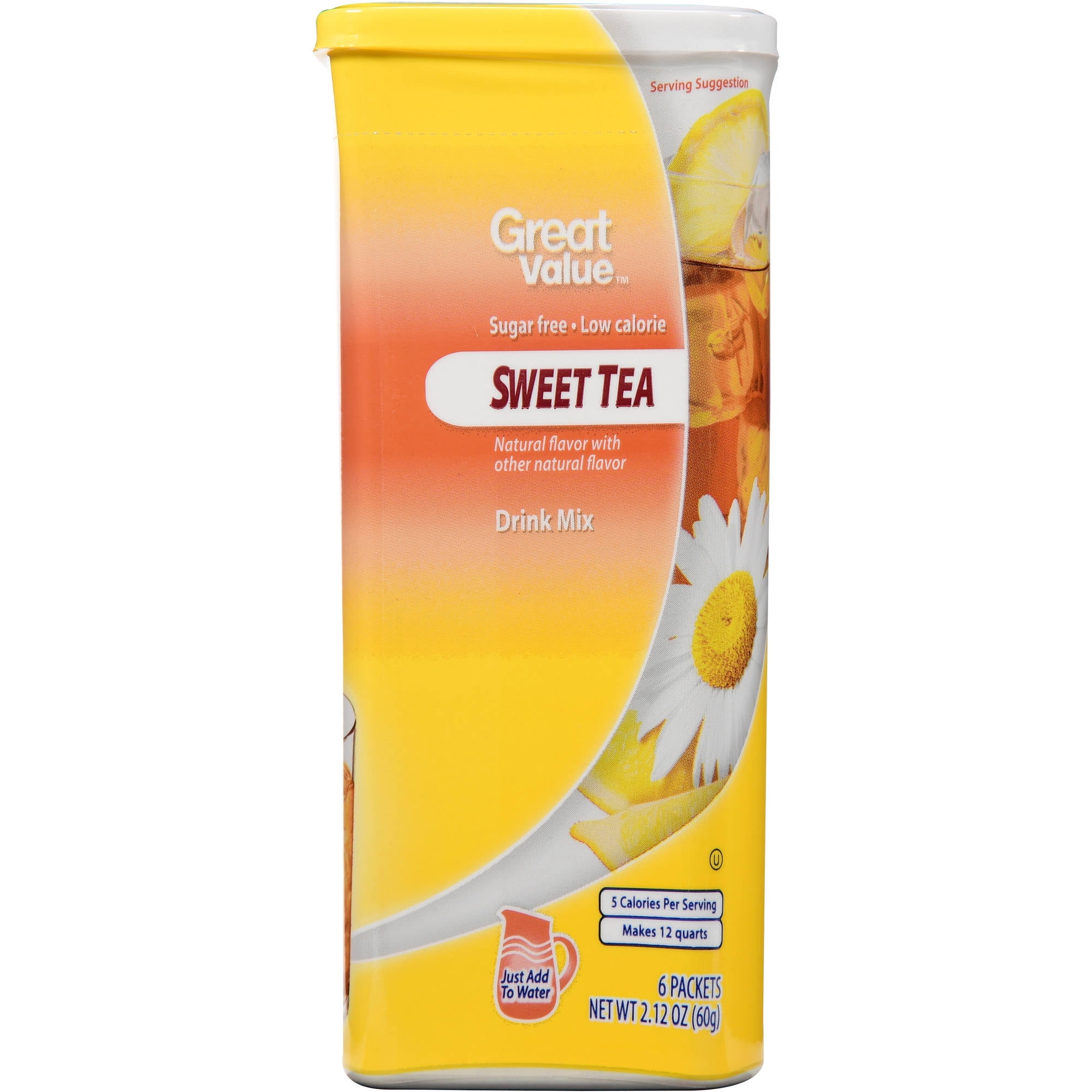 Great Value Sugar-Free Sweet Tea Drink Mix, 2.12 Oz., 6 Count - Walmart.com