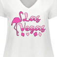 thumbnail image 4 of Inktastic Las Vegas- flamingo silhouette in pink Women's Plus Size V-Neck T-Shirt, 4 of 5