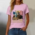 thumbnail image 6 of CAICJ98 Women's 250th Anniversary Crew-Neck T-Shirt Faith USA 250 Years Patriotic Eagle Graphic Shirts Women (Pink,XL), 6 of 8