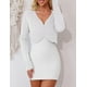 thumbnail image 5 of Jersey tipo cárdigan Shrug Bolero OmicGot White para mujer, 5 of 6