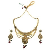Mogul Ethnic Bollywood Jewelry Set Bohemian Coin Statement Bib Necklace