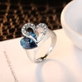 thumbnail image 2 of Copper Sapphire Crystal Heart of Ocean Ring for Women, 2 of 9