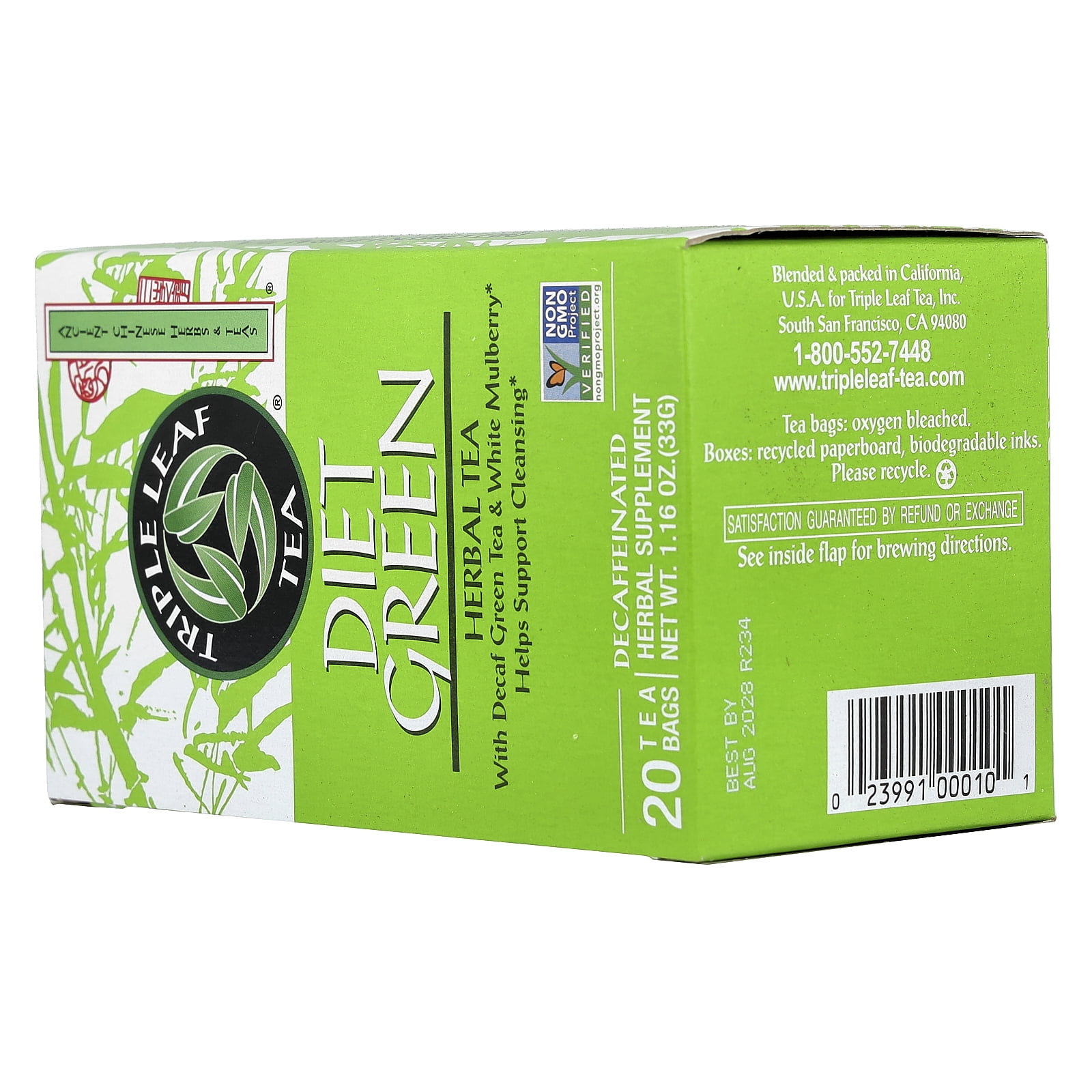 Triple Leaf Diet Green Tea for Office Breakroom Refreshment