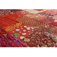 thumbnail image 3 of Red Embrodiery Beautiful Handmade Vintage Silk Sari Jari Patchwork Khambhadiya Kantha Quilting Kantha Quilt Reversible Bed Cover Assoted Kantha Quilt Throw Blanket / Twin/Queen/King, 3 of 4