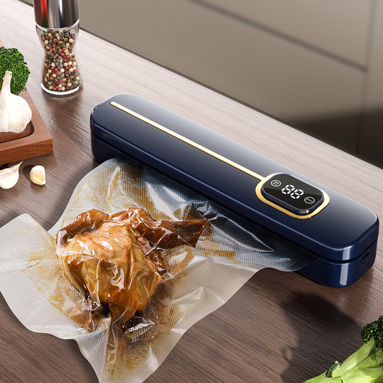 Yrmaups Automatic Vacuum Sealer Machine, Food Saver Bag Sealer Protector for Fresh Food Storage, Electric Vacuum Sealer for Meat Vegetables Fruits, Portable Vacuum Packing Machine for Kitchen Home