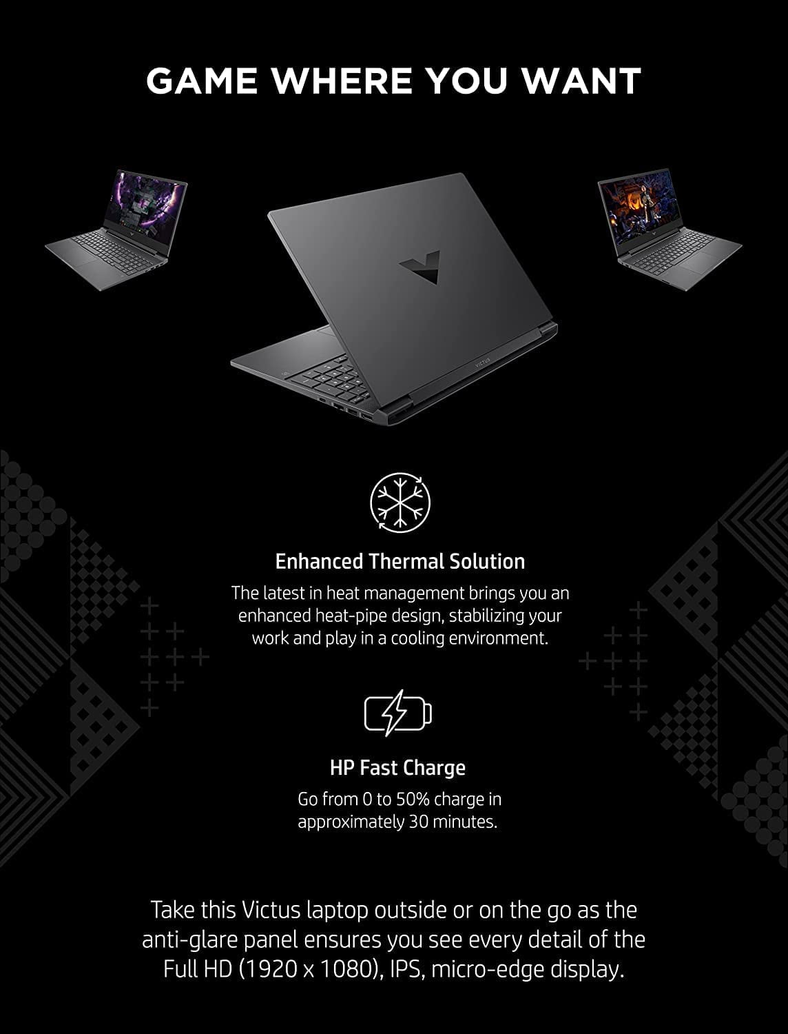 HP Victus 15.6'' Laptop, 12th Gen Intel i5, 16GB, 512GB SSD