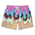 thumbnail image 2 of NAFUU Boys Pull On Shorts Summer Ice Cream Print Bottoms Comfortable Elastic Waistband Drawstring Pockets For Kids Boys Shorts Casual 2-3 Years, 2 of 2