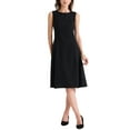 thumbnail image 2 of INSPIRE CHIC Vestidos de Verano Casual para Mujeres, Vestido Midi A-Line sin Mangas con Cuello Redondo y Bolsillos, S Negro, 2 of 6