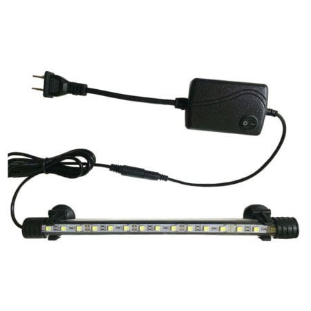 SODIAL 110V-240V 28cm 15LED Aquarium Fish Tank Submersible Light Strip Bar Lamp White
