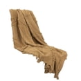 thumbnail image 3 of HomeRoots 518834 Camel Woven 100 Percent Textured Cotton Throw Blanket, 3 of 5