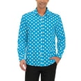 thumbnail image 1 of INSPIRE CHIC Chemise pour Homme Motif à Pois Col en Pointe Manches Longues Chemise Boutonnée 42 Bleu, 1 of 6
