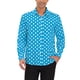 thumbnail image 1 of Camisa de Hombre INSPIRE CHIC con Patrón de Lunares, Cuello de Punta, Manga Larga, Botones, Talla 42, Azul, 1 of 6