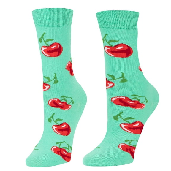 Crazy Socks, Women's Fruits and Veggies Socks, Assorted Colorful Styles, 5-10