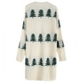 thumbnail image 7 of Christmas Cardigan Sweaters for Women Long Sleeve Loose Fit Casual Knit Christmas Tree Embroidered Sweater Jacket Winter Xmas Open Front Cozy Holiday Soft Christmas Sweater Beige S, 7 of 7