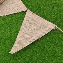 HEALEEP Blank Burlap Flags Diy Decorative Triangular Flags Beige 2.8m Length 13 x 17cm Size 1 Set