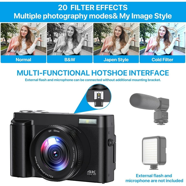 Amazon.com : 4K Digital Camera for Photography & Vlogging