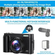 ACTITOP Digital Camera 4K 48MP Autofocus Vlogging Camera for Youtube with 180° Flip Screen, 32GB SD Card, 16X Zoom,Video Camera for Travel,TikTok