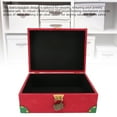 thumbnail image 4 of Wood and Leather Treasure Chest with Lid and Lock, Decorative Jewelry Keepsake Storage Box, Decorative Storage Trunk Keepsakes Chest for Combs Necklaces Rings Earrings, 4 of 7