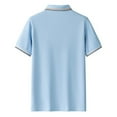 thumbnail image 4 of NuoCaiYun Summer Tops Men'S Fashion Comfy Solid Colord Short Sleeve Turndown Collar Regular Casual T-Shirt, 4 of 4
