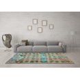 thumbnail image 3 of Ahgly Company Indoor Square Oriental Light Blue Traditional Area Rugs, 3' Square, 3 of 4