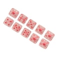 thumbnail image 3 of Juego de dados JAAS 20 piezas transparentes con puntos rosas, 3 of 5