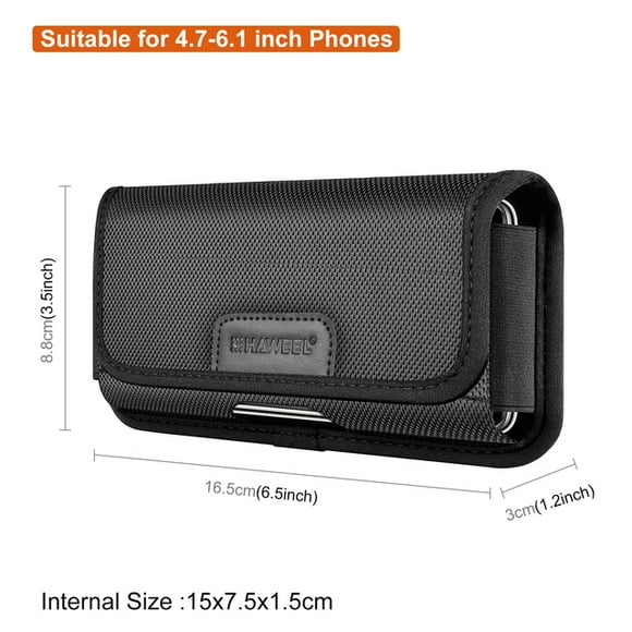 4.7-6.8inch Phone Nylon Pouch Multifunction Cell Phone Belt Clip Carrying Holster Case Waist Bag For iPhone Samsung  Smartphones