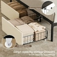 thumbnail image 5 of GUNAITO Queen Bed Frame with 2 Drawers, Upholstered Platform Bed with Charging Station and LED, No Box Spring Needed, Beige, 5 of 9