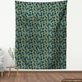 thumbnail image 4 of Ambesonne Teal Fabric by the Yard Upholstery, Triangles Diamond Shapes Art, 2 Yards, Dark Khaki and Cadet Blue, 4 of 5